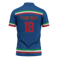 Italy Hockey Custom Zipper Polo Shirt Italia Hockey Pride Vintage Blue