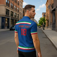 Italy Hockey Custom Zipper Polo Shirt Italia Hockey Pride Vintage Blue