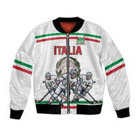 Italy Hockey Custom Bomber Jacket Italia Hockey Pride Vintage White