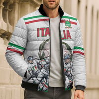 Italy Hockey Custom Bomber Puffer Jacket Italia Hockey Pride Vintage White