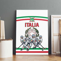 Italy Hockey Canvas Wall Art Italia Hockey Pride Vintage White