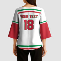 Italy Hockey Custom Kimono Sleeve Blouse Italia Hockey Pride Vintage White