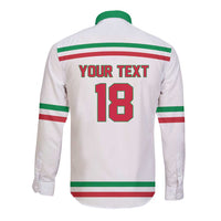Italy Hockey Custom Long Sleeve Button Shirt Italia Hockey Pride Vintage White
