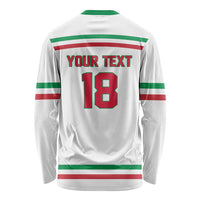 Italy Hockey Custom Long Sleeve Shirt Italia Hockey Pride Vintage White