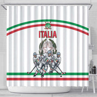 Italy Hockey Shower Curtain Italia Hockey Pride Vintage White