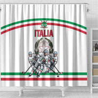 Italy Hockey Shower Curtain Italia Hockey Pride Vintage White