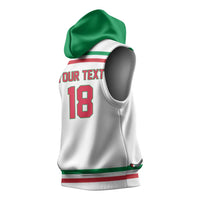 Italy Hockey Custom Sleeveless Hoodie Italia Hockey Pride Vintage White