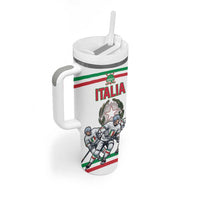Italy Hockey Custom Tumbler With Handle Italia Hockey Pride Vintage White