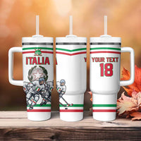 Italy Hockey Custom Tumbler With Handle Italia Hockey Pride Vintage White