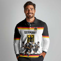 Germany Hockey Custom Long Sleeve Polo Shirt German Eagle Hockey Pride