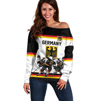 Germany Hockey Custom Off Shoulder Sweater German Eagle Hockey Pride