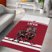 Latvia Hockey Pride Area Rug Baltic Ice Warriors