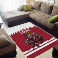 Latvia Hockey Pride Area Rug Baltic Ice Warriors