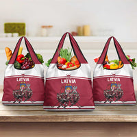 Latvia Hockey Pride Grocery Bag Baltic Ice Warriors