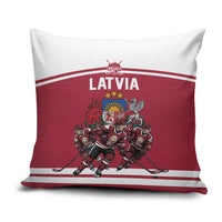 Latvia Hockey Pride Pillow Cover Baltic Ice Warriors