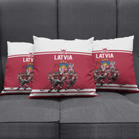 Latvia Hockey Pride Pillow Cover Baltic Ice Warriors