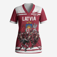 Latvia Hockey Pride Custom Scrub Top Baltic Ice Warriors