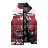 Latvia Hockey Pride Custom Sleeveless Puffer Jacket Baltic Ice Warriors