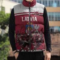 Latvia Hockey Pride Custom Sleeveless Puffer Jacket Baltic Ice Warriors