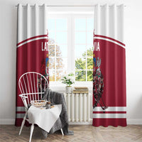 Latvia Hockey Pride Window Curtain Baltic Ice Warriors