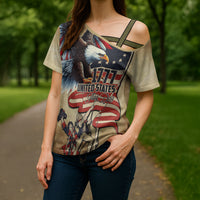 United States Flag Day Eagle 1777 Cross Shoulder Shirt Patriotic American Flag