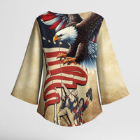 United States Flag Day Eagle 1777 Kimono Sleeve Blouse Patriotic American Flag