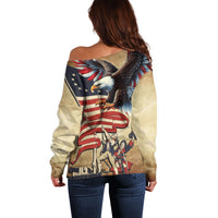 United States Flag Day Eagle 1777 Off Shoulder Sweater Patriotic American Flag