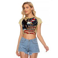 United States Flag Day Eagle 1777 Raglan Cropped T Shirt Patriotic American Flag