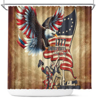 United States Flag Day Eagle 1777 Shower Curtain Patriotic American Flag