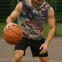 United States Flag Day Eagle 1777 Sleeveless Hoodie Patriotic American Flag