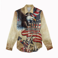 United States Flag Day Eagle 1777 Women Casual Shirt Patriotic American Flag