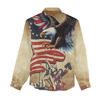 United States Flag Day Eagle 1777 Women Casual Shirt Patriotic American Flag