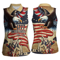 United States Flag Day Eagle 1777 Women Sleeveless Polo Shirt Patriotic American Flag