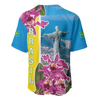 Brazil Cattleya Labiata Baseball Jersey Christ The Redeemer And Flag Color Style - Wonder Print Shop