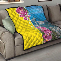 Brazil Cattleya Labiata Quilt Christ The Redeemer And Flag Color Style - Wonder Print Shop