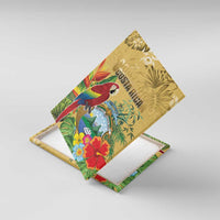 Costa Rica Independence Day Canvas Wall Art Scarlet Macaw Parrot Tropical Flowers - Wonder Print Shop