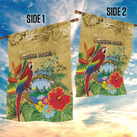 Costa Rica Independence Day Garden Flag Scarlet Macaw Parrot Tropical Flowers - Wonder Print Shop
