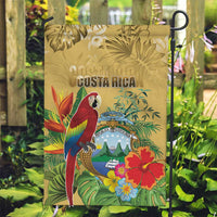 Costa Rica Independence Day Garden Flag Scarlet Macaw Parrot Tropical Flowers - Wonder Print Shop