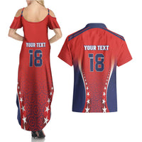 Custom Costa Rica Football Couples Matching Summer Maxi Dress and Hawaiian Shirt Los Ticos Sporty Style - Wonder Print Shop