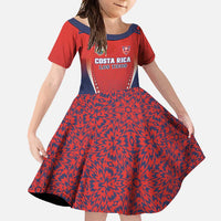 Custom Costa Rica Football Family Matching Mermaid Dress and Hawaiian Shirt Los Ticos Sporty Style - Wonder Print Shop