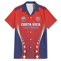 Custom Costa Rica Football Family Matching Off Shoulder Maxi Dress and Hawaiian Shirt Los Ticos Sporty Style - Wonder Print Shop