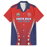 Custom Costa Rica Football Family Matching Short Sleeve Bodycon Dress and Hawaiian Shirt Los Ticos Sporty Style - Wonder Print Shop