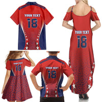 Custom Costa Rica Football Family Matching Summer Maxi Dress and Hawaiian Shirt Los Ticos Sporty Style - Wonder Print Shop