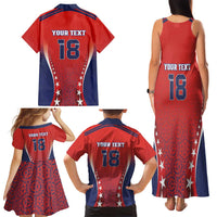 Custom Costa Rica Football Family Matching Tank Maxi Dress and Hawaiian Shirt Los Ticos Sporty Style - Wonder Print Shop