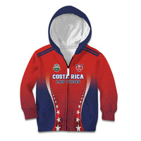 Custom Costa Rica Football Kid Hoodie Los Ticos Sporty Style - Wonder Print Shop