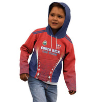Custom Costa Rica Football Kid Hoodie Los Ticos Sporty Style - Wonder Print Shop