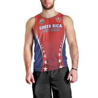 Custom Costa Rica Football Men Tank Top Los Ticos Sporty Style - Wonder Print Shop
