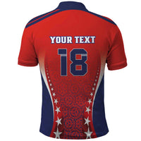 Custom Costa Rica Football Polo Shirt Los Ticos Sporty Style - Wonder Print Shop