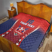 Custom Costa Rica Football Quilt Los Ticos Sporty Style - Wonder Print Shop