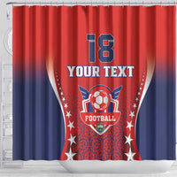 Custom Costa Rica Football Shower Curtain Los Ticos Sporty Style - Wonder Print Shop